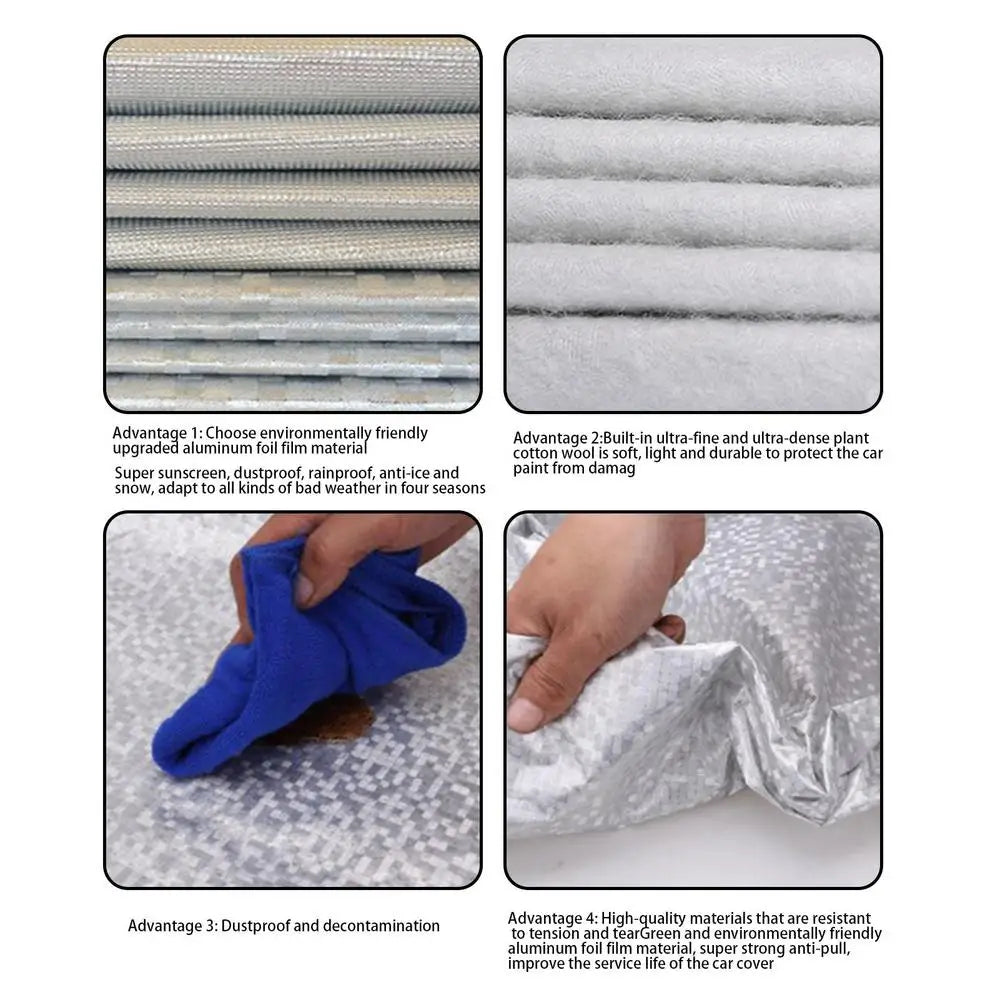 Half Car Sunshade Cover Universal Sunscreen Heat Insulation Auto Body Cover for SUVs, All Seasons Protection