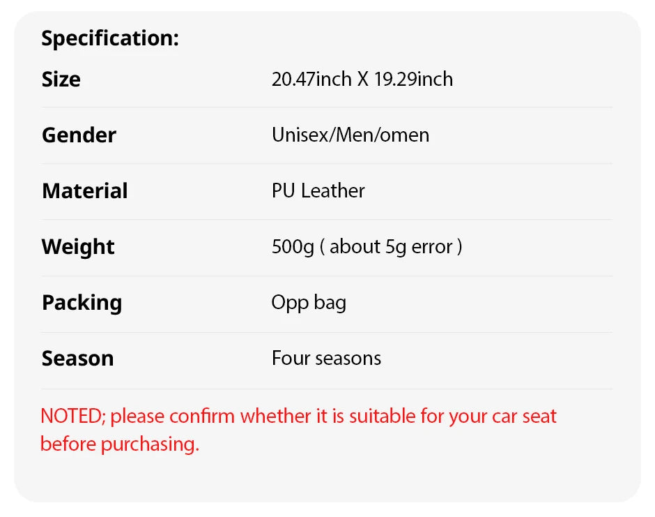 New Front Car Seat Cover PU Leather - Universal Car Chair Pad Mat Auto Accessories - 1PCS - Delicate Leather