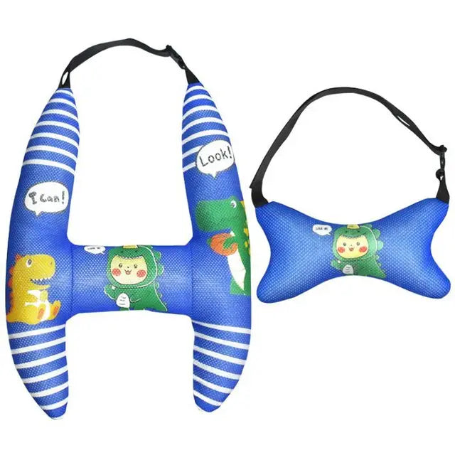 Children's Car Head Pillow - H-Shape Car Sleeping Neck Head Support Travel Cushion