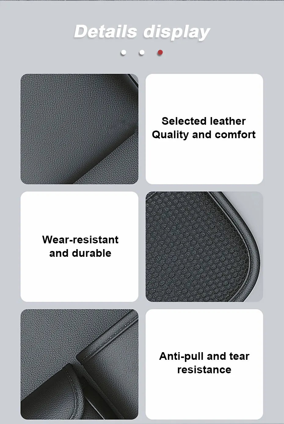 Carfriend Car Backseat Organizer with Foldable Tablet Tray - PU Leather Seat Back Protector and Anti-Kick Mats, Custom Fit For Your Cars, Car Accessories - Delicate Leather