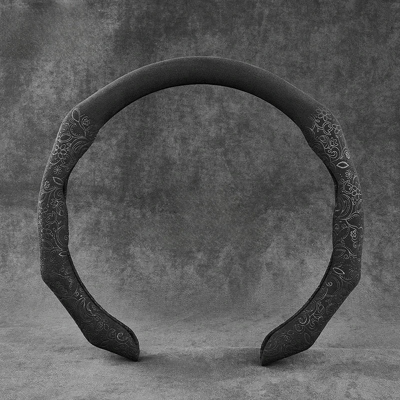 Car Texture Turned Fur Steering Wheel Cover - Delicate Leather