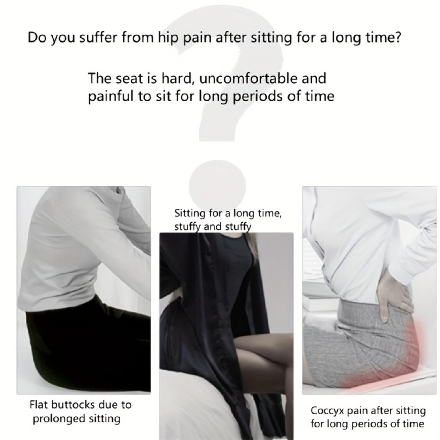 Memory Foam Lumbar Support Seat Cushion – Office Chair, Car Back Pillow for Comfort & Posture - Delicate Leather