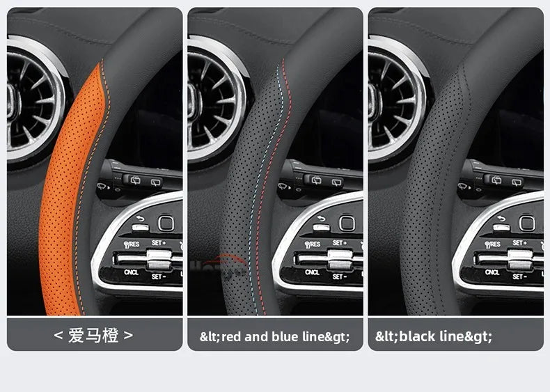 Premium Leather Steering Wheel Cover – Custom Fit Anti-Slip Grip for Select 2022–2026 Models - Delicate Leather