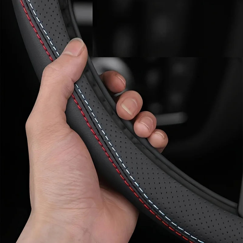 Car Steering Wheel Cover Imitation Leather Ultra-thin Non-slip Sweat-absorbent Type D