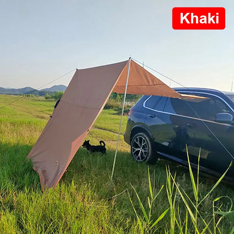Outdoor Camping Car Awning Shade Sail Car Tail/Side Tent Canopy Sunscreen 210D Oxford Cloth PU2000 Waterproof Sunshade - Delicate Leather
