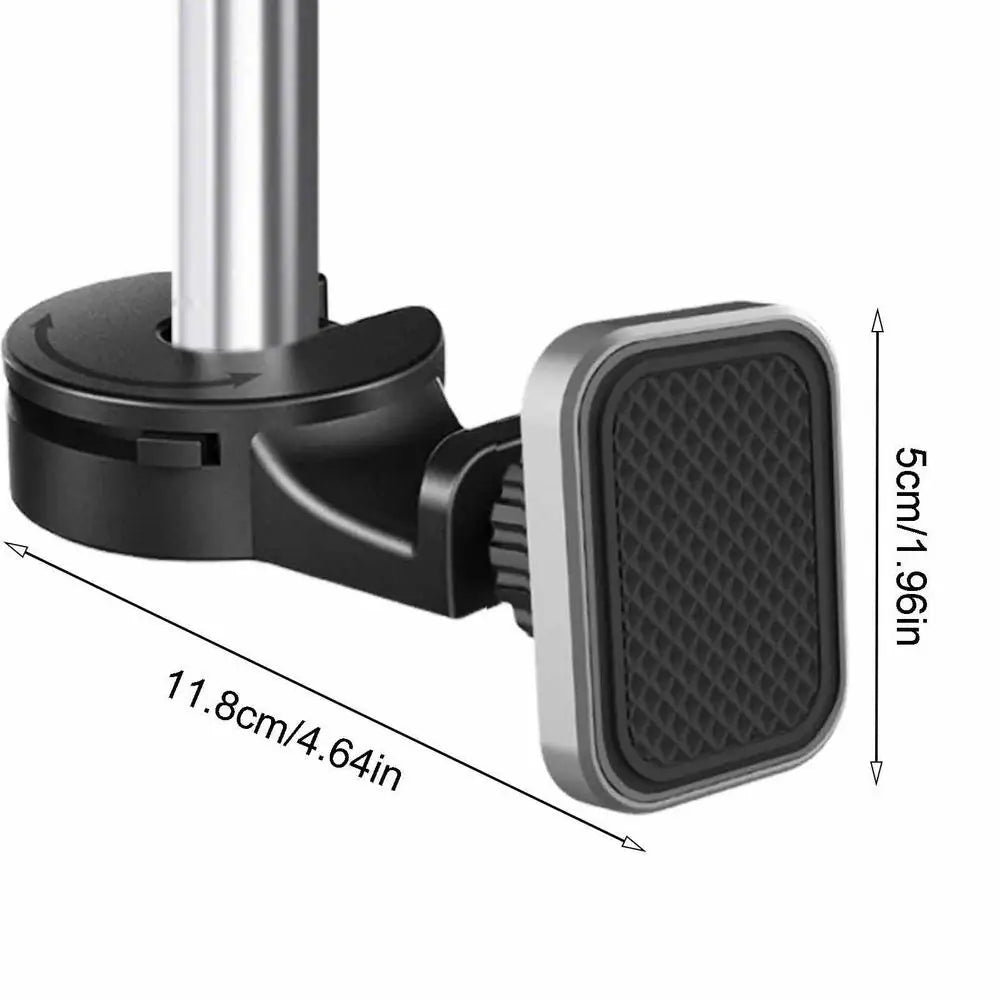 Car Headrest Hook with Magnetic Phone Holder - 360 Degree Rotating Car Rear Seat Phone Bracket and Purse Bag Hooks - Delicate Leather
