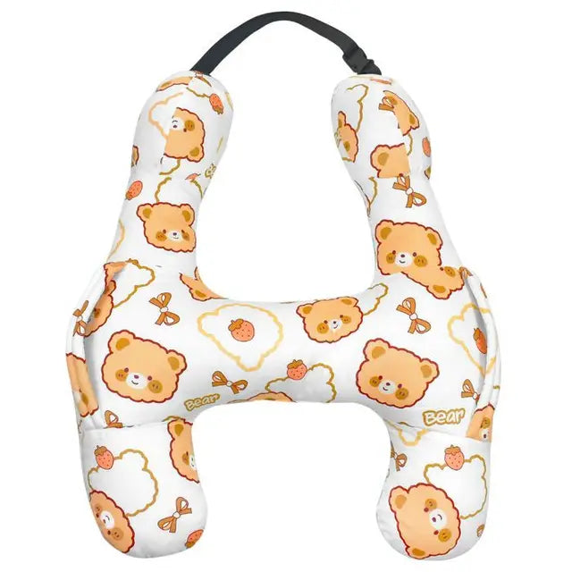 Cute Animal Pattern Kid Neck Head Support U-Shape Children Travel Pillow Cushion - Delicate Leather