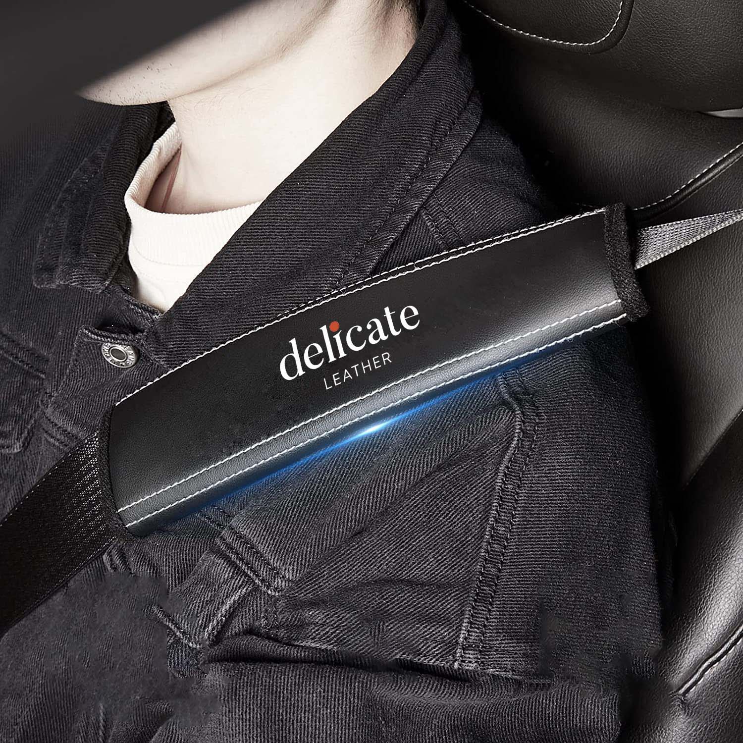 4-in-1 Car Accessories Bundle! This set includes a luxurious Car Seat Cushion, a handy Car Seat Gap Filler Organizer, stylish Car Seat Belt Covers, and a sleek Car Key Cover - Delicate Leather