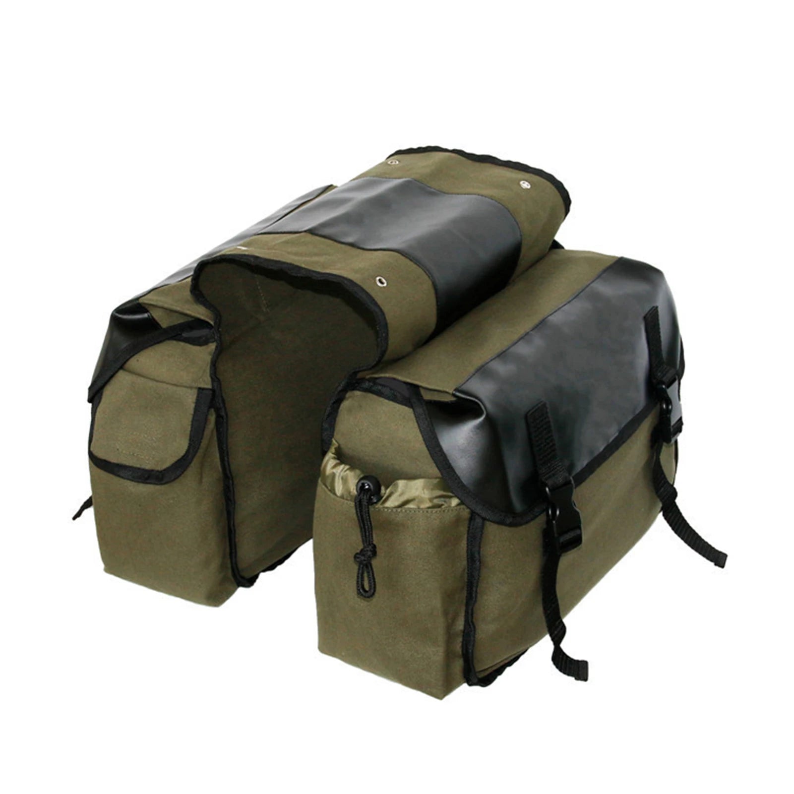Motorbike Large Capacity Saddle Bag - Motorcycle Travel Canvas Waterproof Panniers Box Side Tools Bag Pouch - Delicate Leather