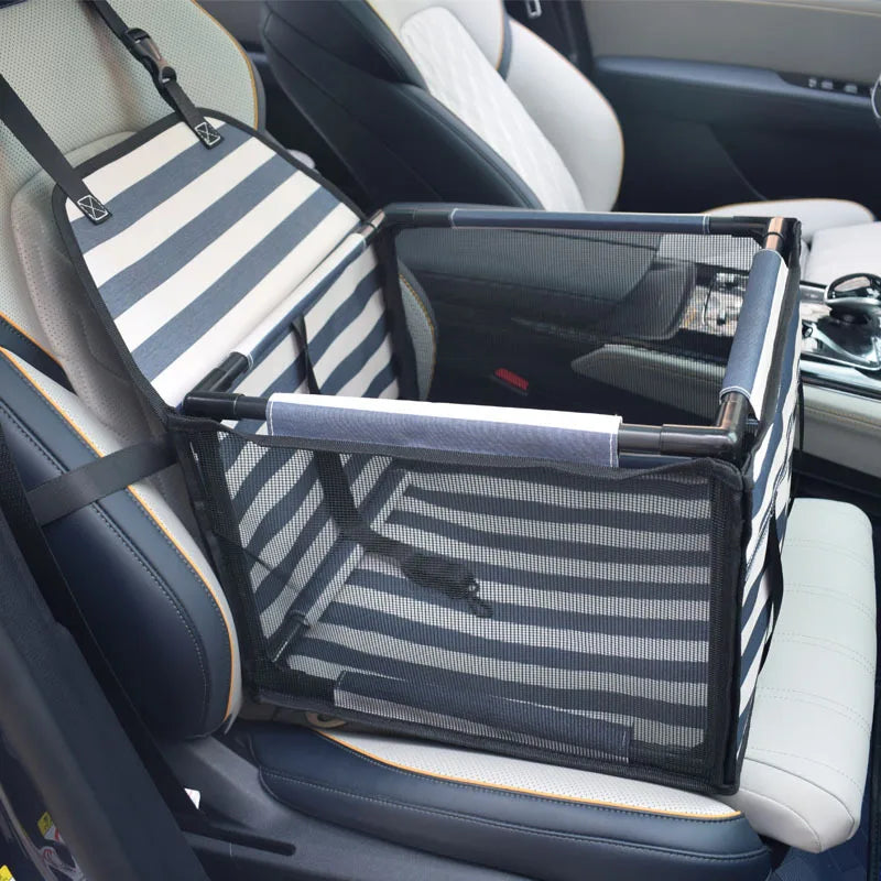 Travel Dog Car Seat Cover - Waterproof Pet Dog Carrier Bag, Cat Transport Hammock, Car Seat Basket for Small and Medium Dogs - Delicate Leather