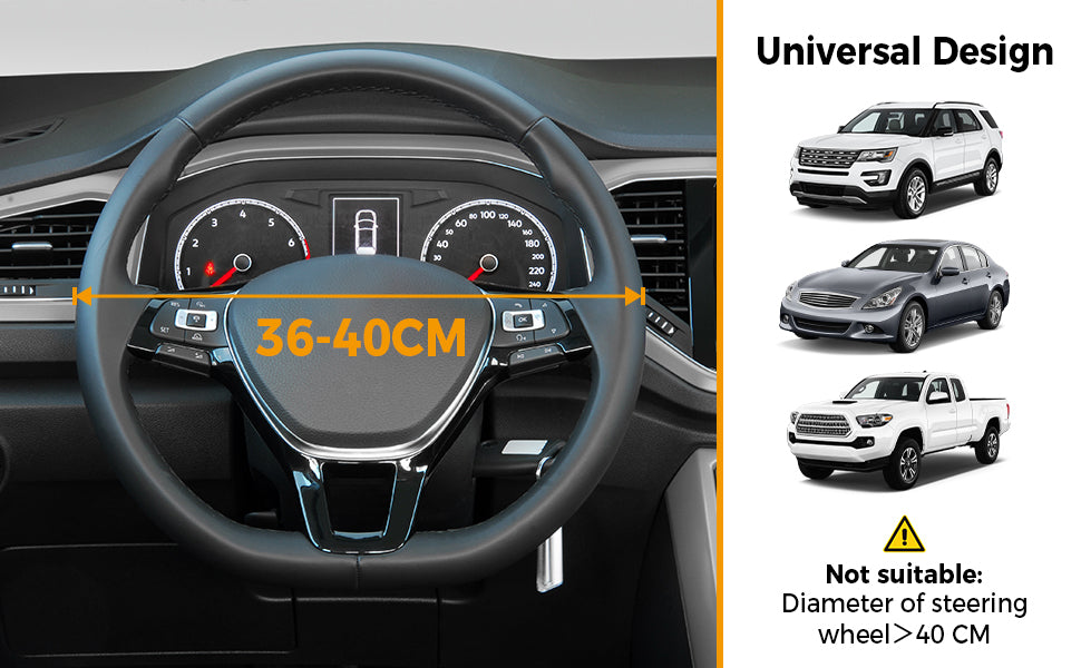 Universal Car Work Table Holder - Foldable Laptop Bag, Auto Steering Wheel Multifunction Table, Food Tray (36-40cm) Car Accessories - Delicate Leather