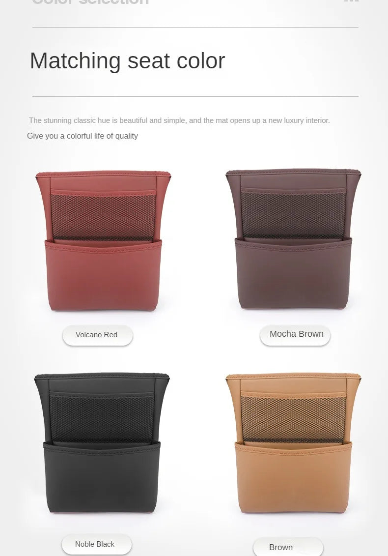 Car Handbag Holder Between Seats - Multifunctional Leather Auto Seat Middle Storage Bag