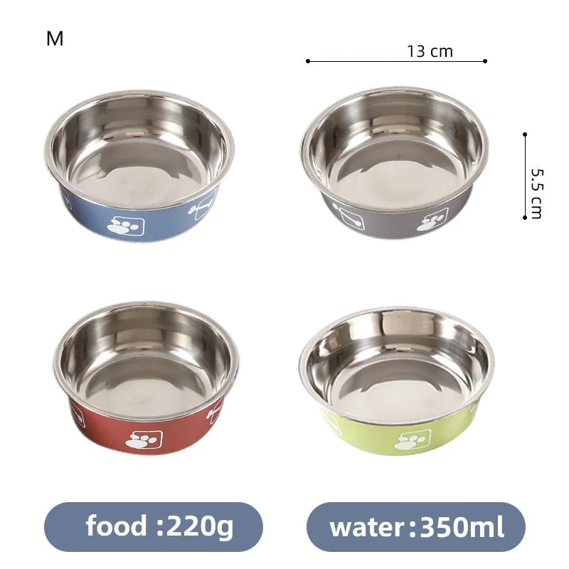 Non-slip Dog Bowls for Small Medium Large Dog Feeder Bowls Drinkers Stainless Steel High Capacity Pet Food Container Supplies - Delicate Leather