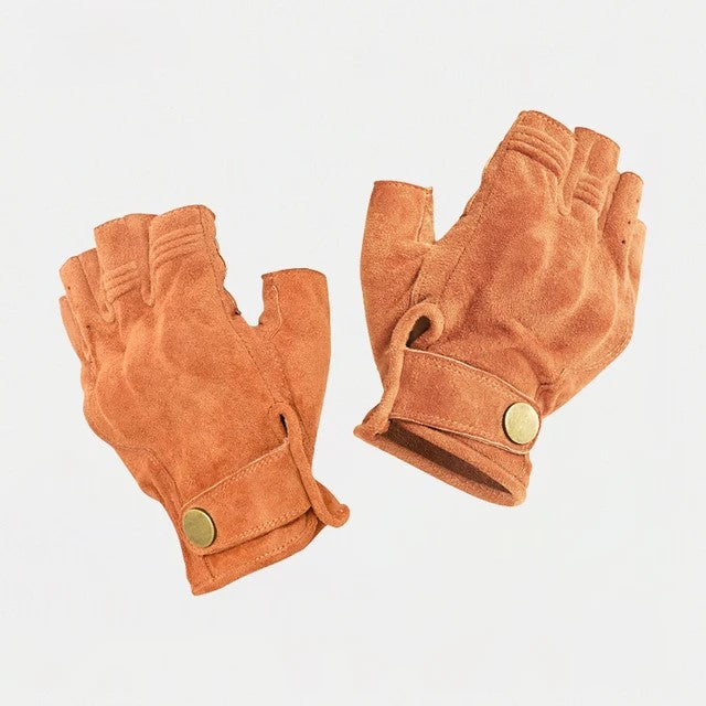 Motorcycle Fingerless Gloves Accessories - Goatskin Leather Half Finger Gloves, Motocross, Gant Moto, Guantes Moto Verano - Delicate Leather