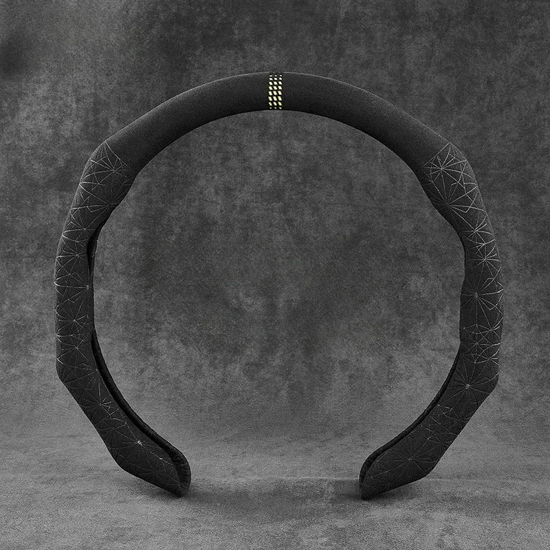 Car Texture Turned Fur Steering Wheel Cover - Delicate Leather