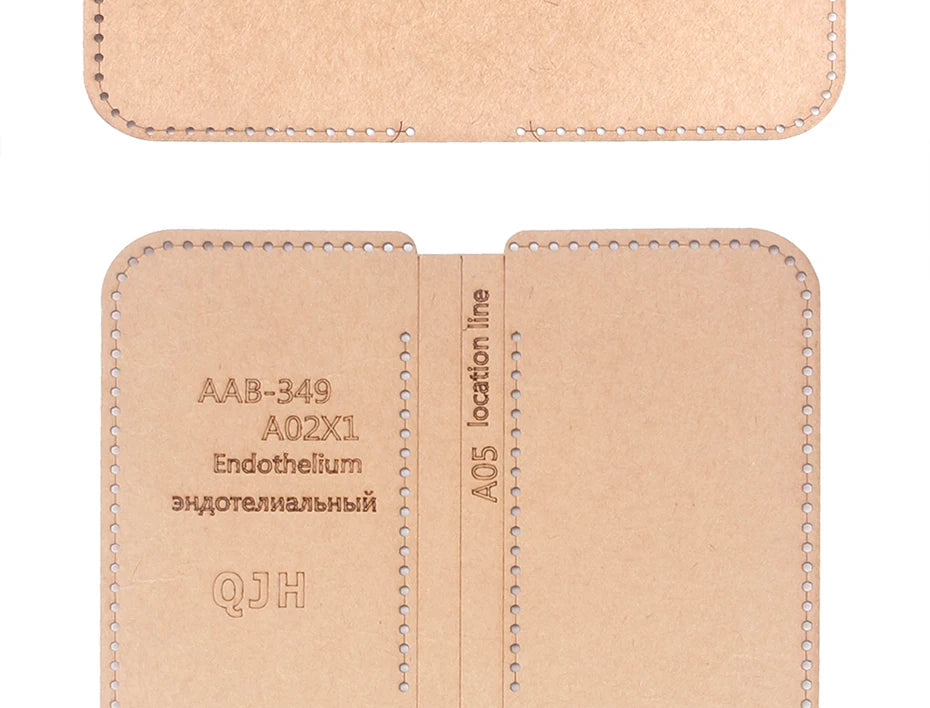 Leather Handmade Crafts Card Bag Pocket Wallet Kraft Paper Template Three-Layer Zipper DIY Leather Production Template - Delicate Leather