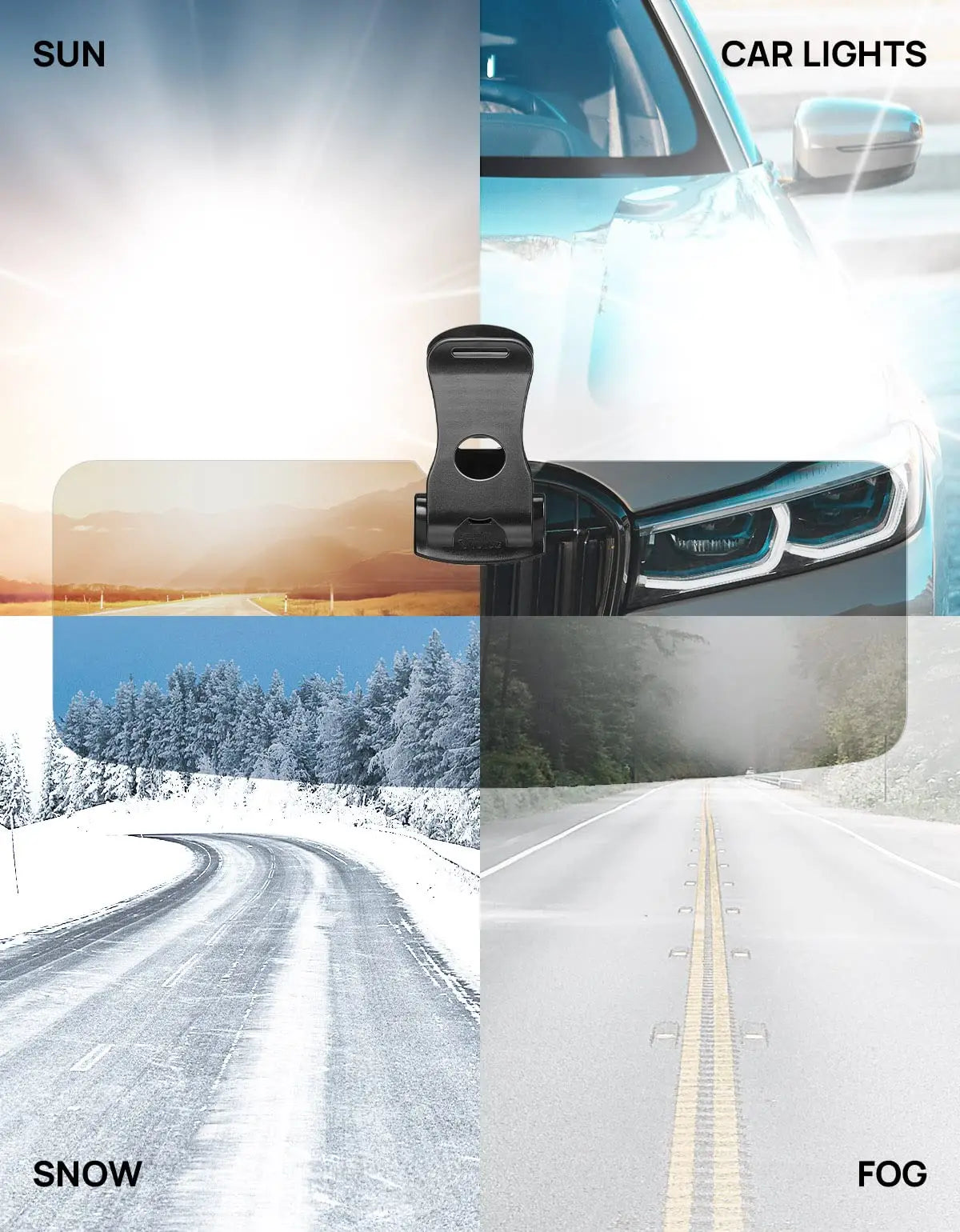 Universal Sun Visor Polarized Extender for SUVs Car Sunshade Anti-Glare Clear Adjustable Anti-Dazzle Blocker Accessories - Delicate Leather