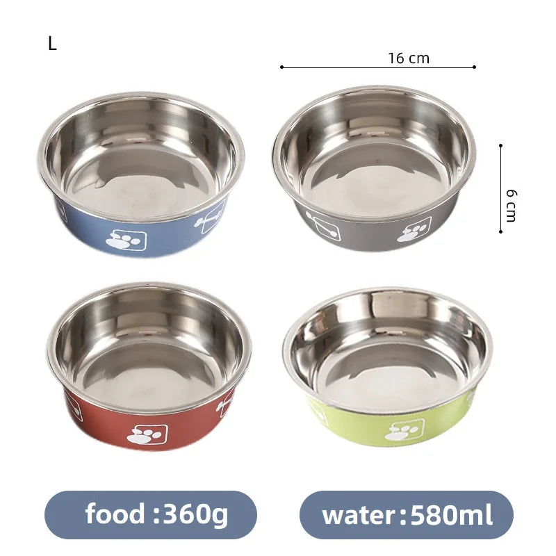 Non-slip Dog Bowls for Small Medium Large Dog Feeder Bowls Drinkers Stainless Steel High Capacity Pet Food Container Supplies - Delicate Leather