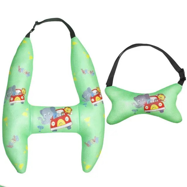 Children's Car Head Pillow - H-Shape Car Sleeping Neck Head Support Travel Cushion