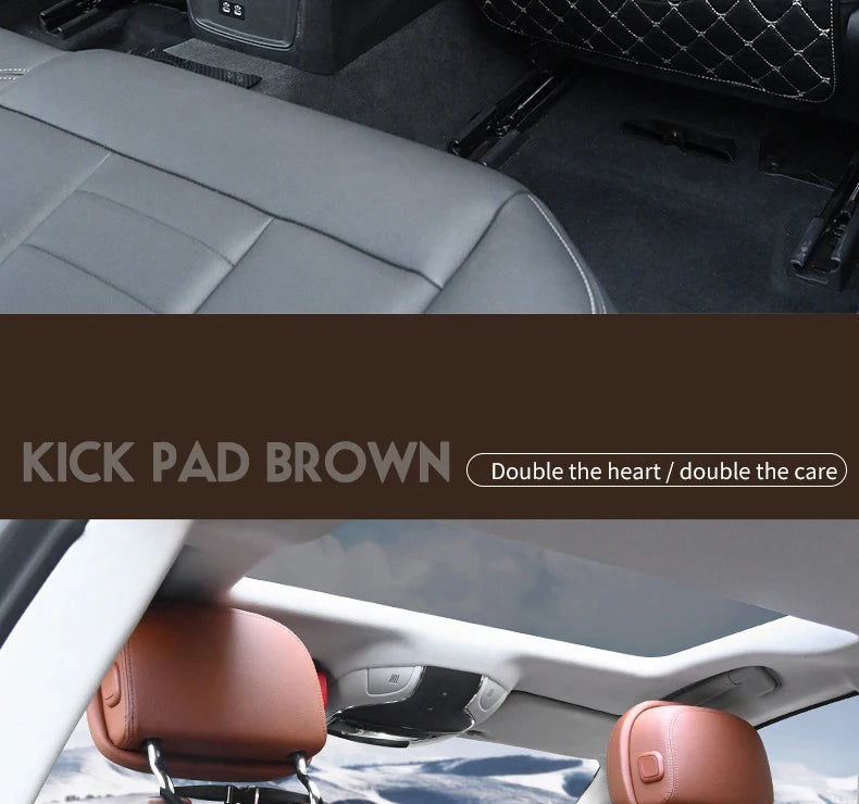 Car Seat Back Anti-Kick Protector Pad - Waterproof PU Leather Cover for Interior Protection and Cleanliness - Delicate Leather