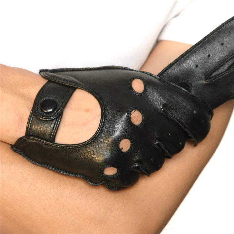 New Arrival Men's Goatskin Leather Full Finger Riding and Driving Gloves - Delicate Leather