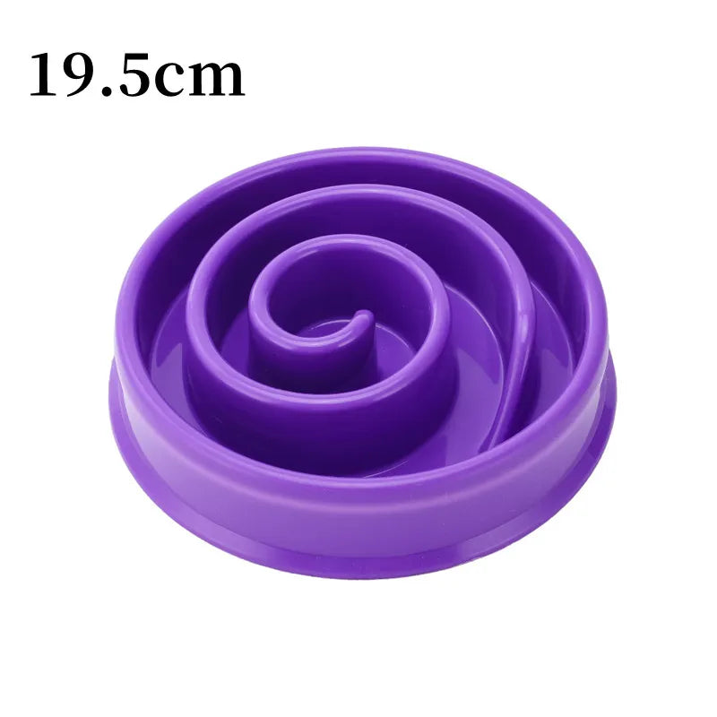Pet Dog Slow Feeder Bowl Fun Non Slip Anti-Gulping Slower Food Feeding Dishes Eco Dog Bowl for Large Medium Small Dogs Puppy - Delicate Leather
