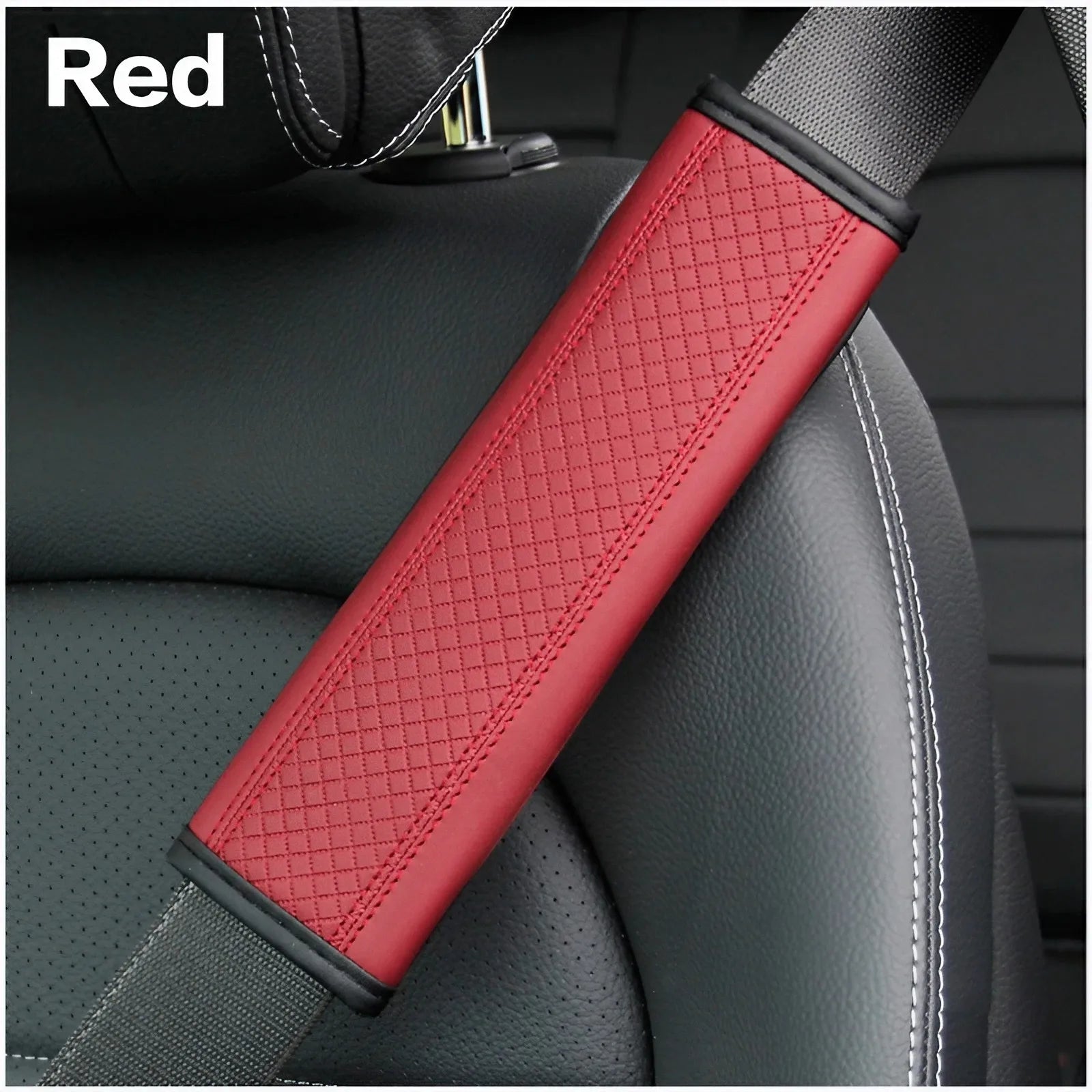 PU Leather Car Seat Belt Shoulder Pad, Breathable Safety Strap Protector for Car Interior Accessories - Delicate Leather