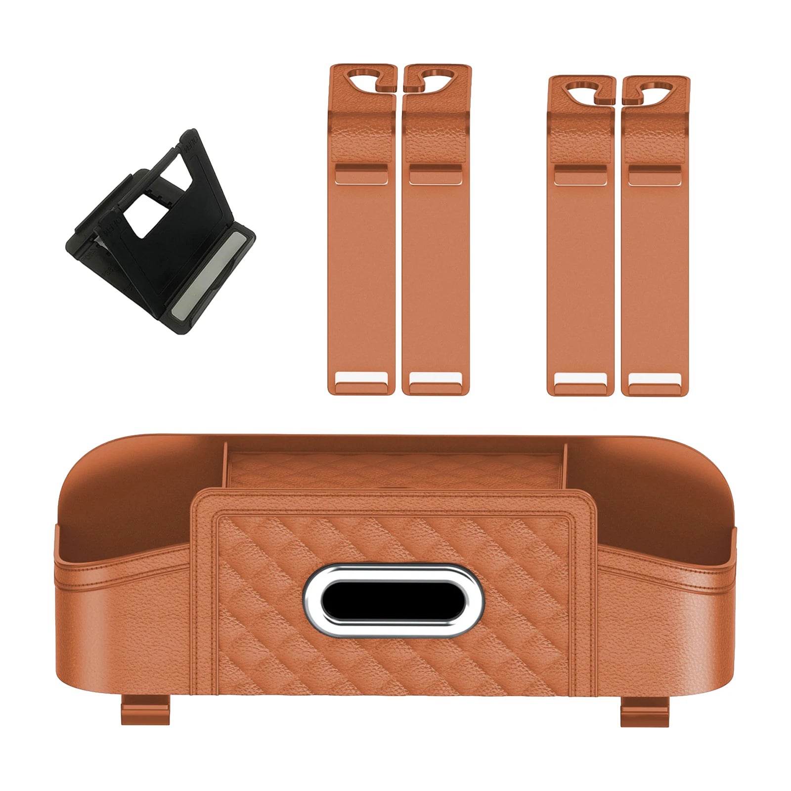 Car Backseat Organizer Storage Box - PU Leather with Hook, Custom Fit For Your Cars, Car Accessories - Delicate Leather