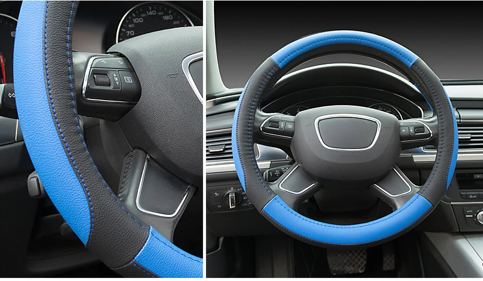 Moto Car Anti-Slip Leather Steering Wheel Cover - Universal Car Steering Wheel Protective Cover - Fashion Style - 38cm - Delicate Leather