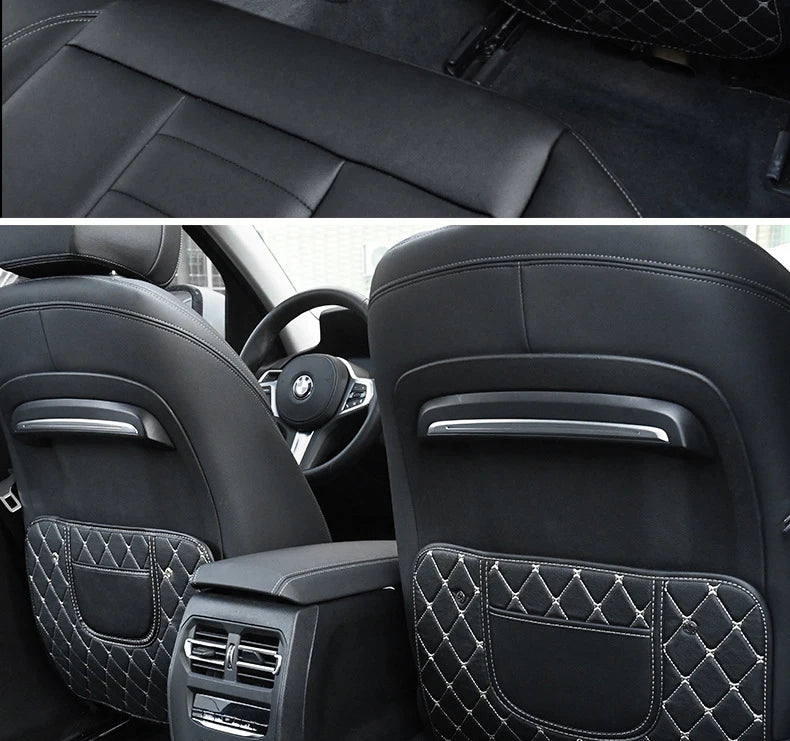 Car Seat Back Anti-Kick Protector Pad - Waterproof PU Leather Cover for Interior Protection and Cleanliness - Delicate Leather