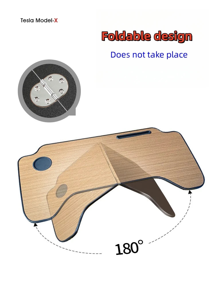 Foldable Steering Wheel Dining Table - Drink Holder, Car Computer Desk Tray, Food Drink Coffee Work Tray, Custom fit for Car - Delicate Leather