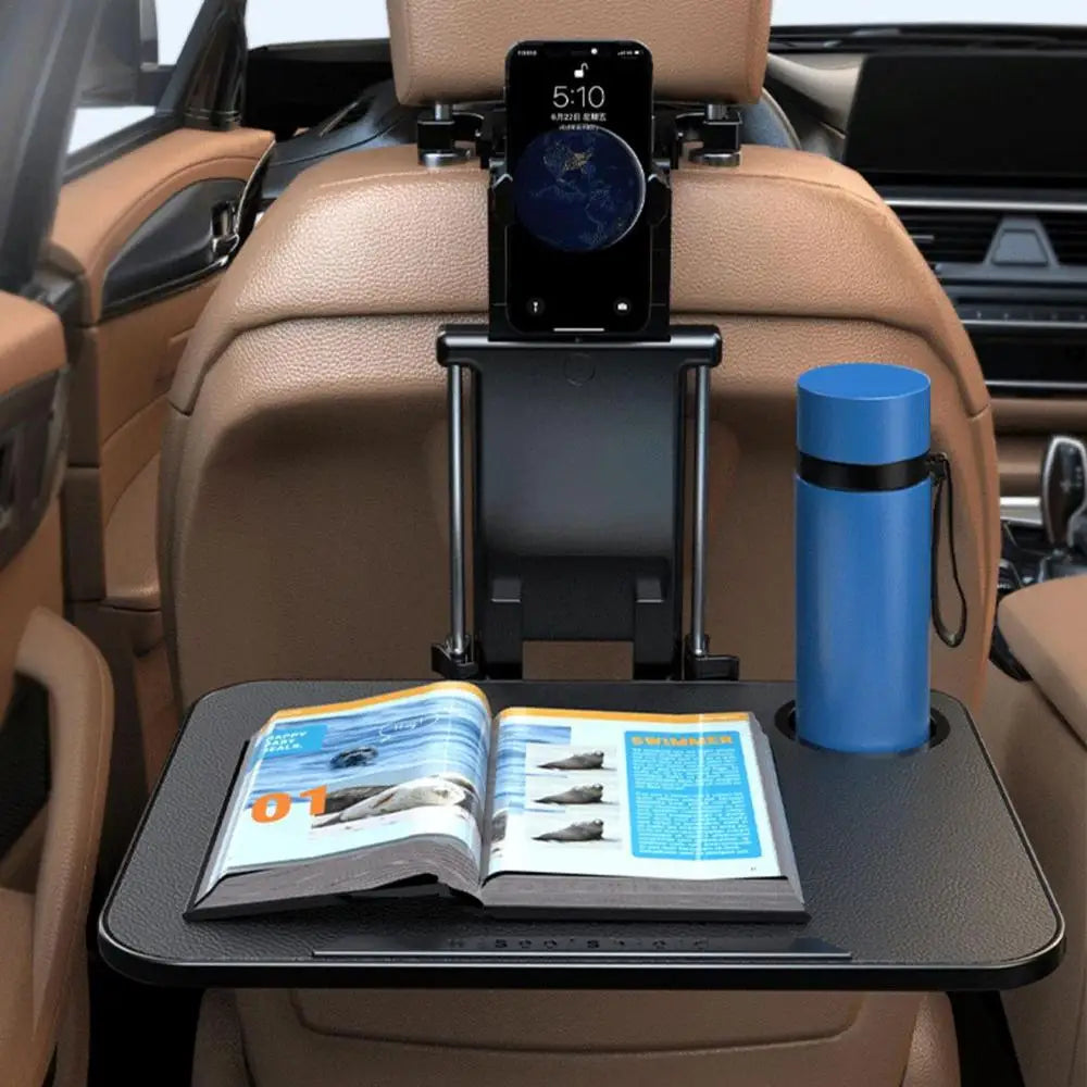 Car Eating Tray - Adjustable Height Back Seat Laptop Table, Front Passenger Food Tray, and Phone Holder, Custom fit for Car