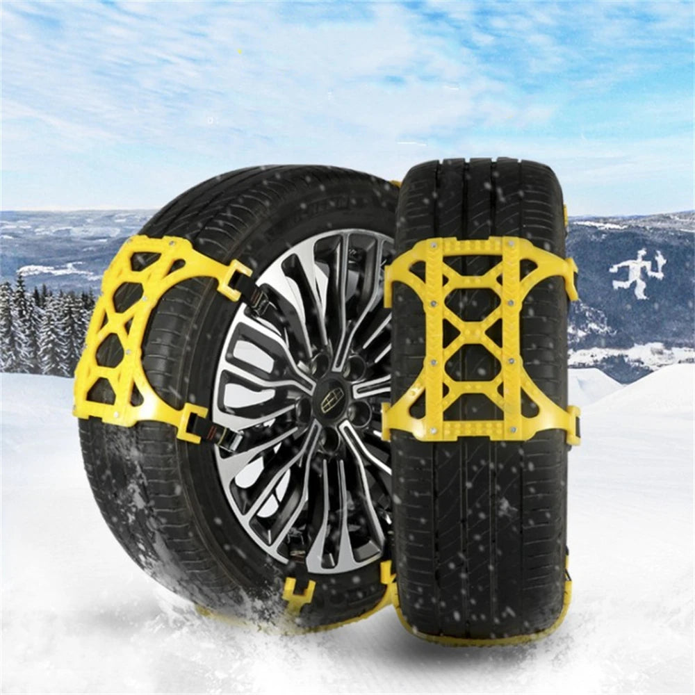 Snow Chain 6PCS Urethane Set - Wheel Ties Belts Car Tires Chains Winter Anti-slip Chain - Delicate Leather