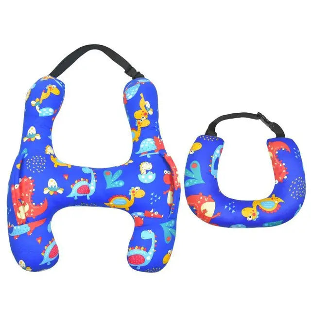 Cute Animal Pattern Kid Neck Head Support U-Shape Children Travel Pillow Cushion - Delicate Leather