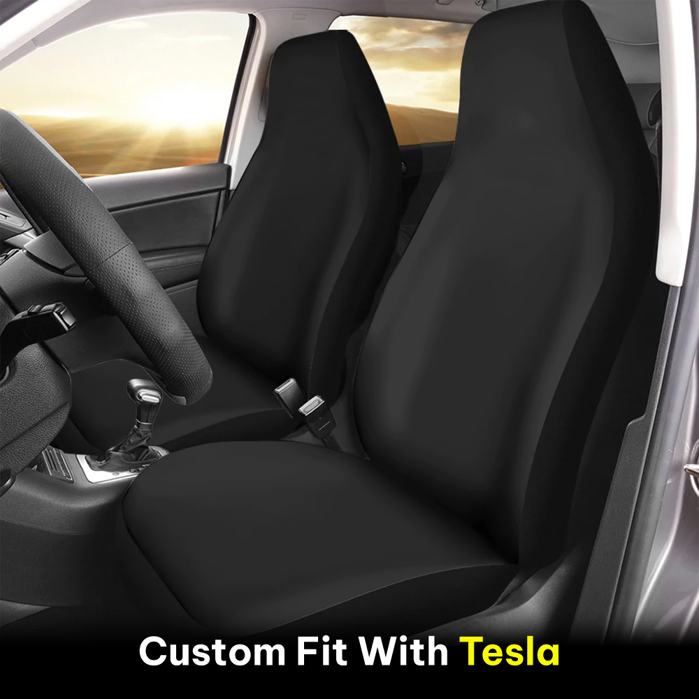 Car Seat Covers, Custom-Fit For Tesla, Car Bucket Seat Protection Airbag Compatible 2 PCS, Car Accessories DLTY249 - Delicate Leather