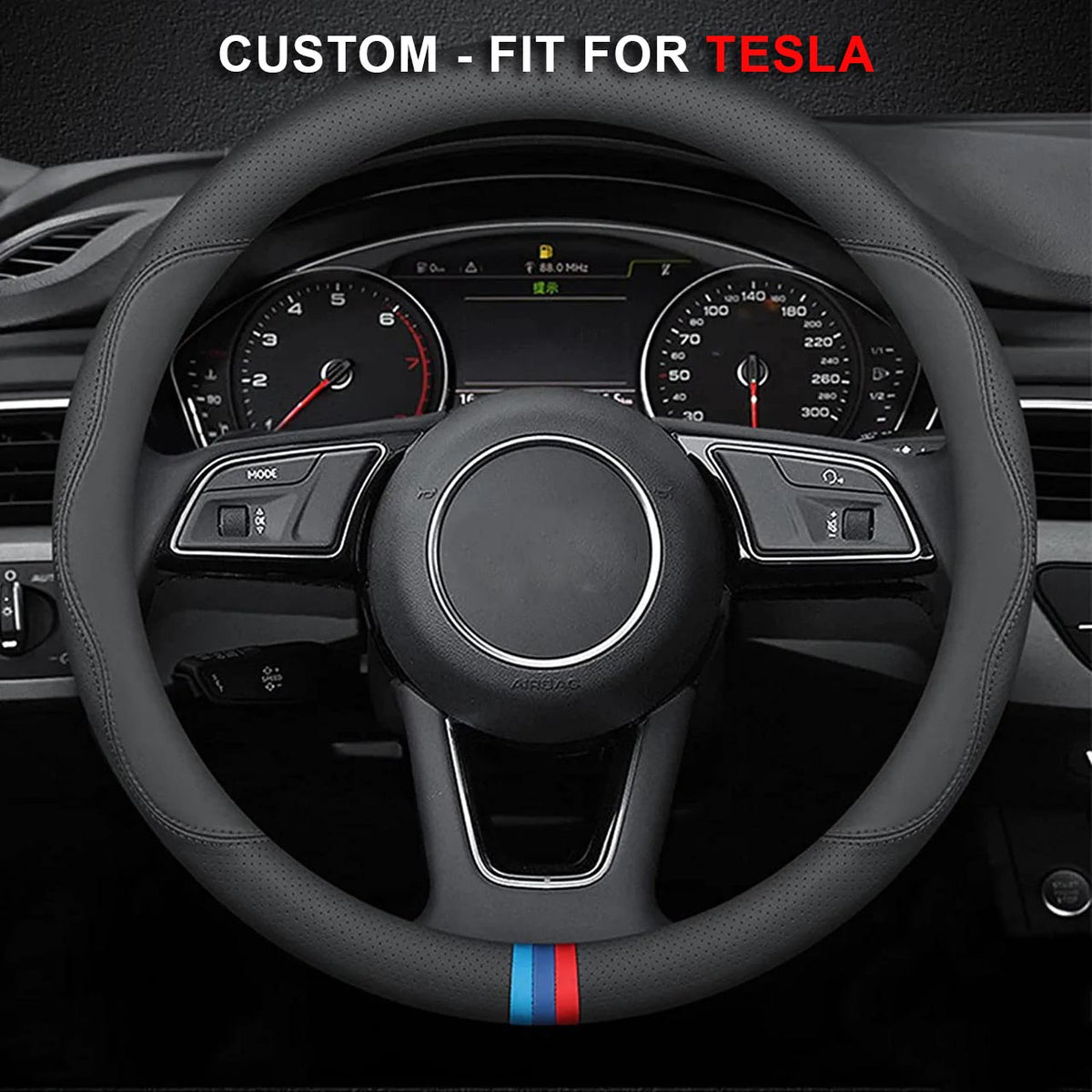 Car Steering Wheel Cover 2024 Update Version, Custom For Your Cars, Premium Leather Car Steering Wheel Cover with Logo, Car Accessories TS18991 - Delicate Leather