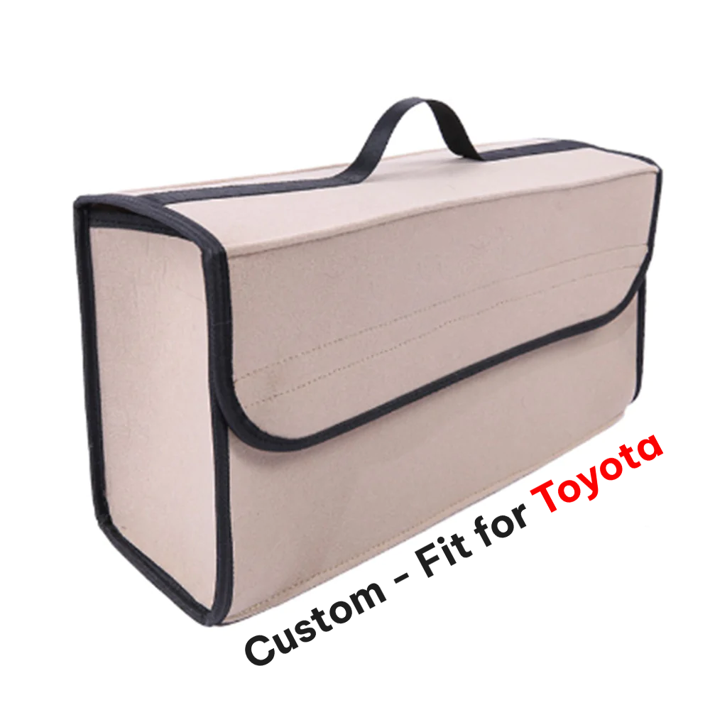 Soft Felt Car Bag Organizer, Custom-Fit For Toyota, Folding Car Storage Box Non Slip Fireproof Car Trunk Organizer DLPF236 - Delicate Leather