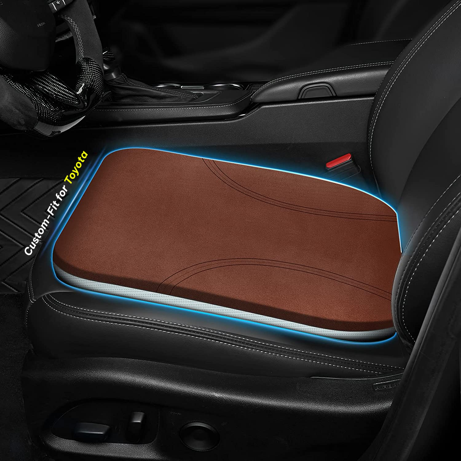 Car Seat Cushion, Custom Fit For Toyota, Car Memory Foam Seat Cushion, Heightening Seat Cushion, Seat Cushion for Car and Office Chair DLPF224 - Delicate Leather