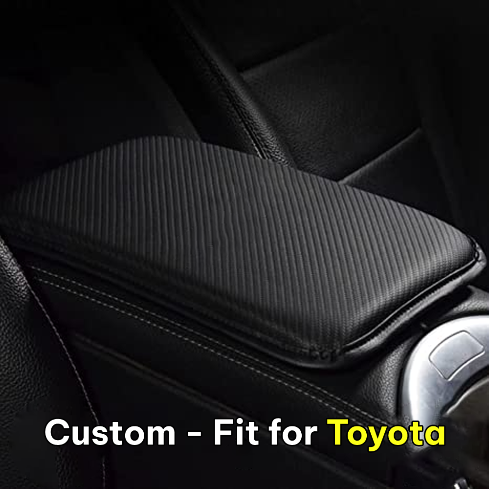 Center Console Pad, Custom-Fit For Car, Carbon Fiber PU Leather Auto Armrest Cover Protector, Waterproof Car Armrest Seat Box Cover DLPF248 - Delicate Leather