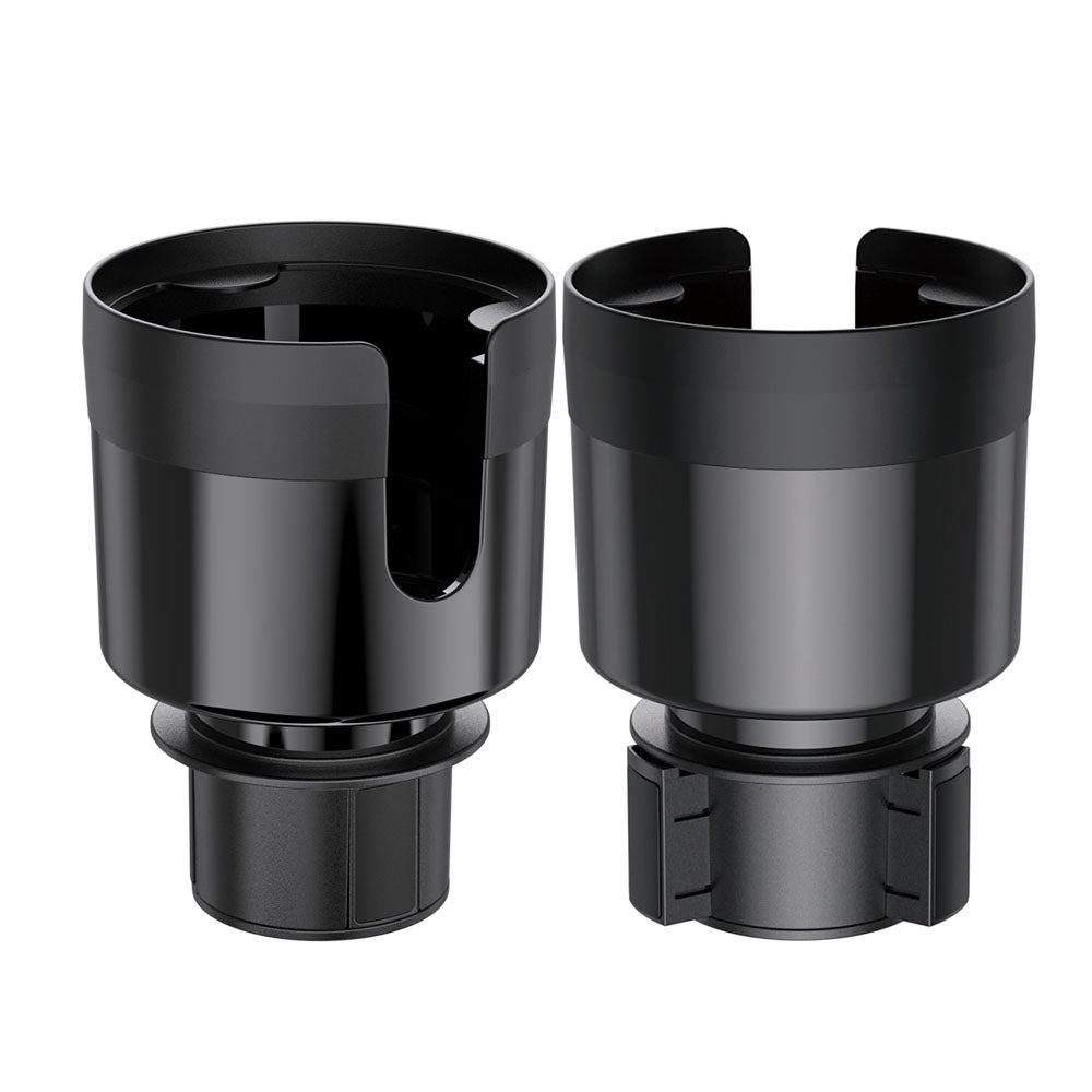 3 in 1 Car Phone Holder - Adjustable Height Car Cup Holder Tray with Expandable Base, Custom fit for Car - Delicate Leather