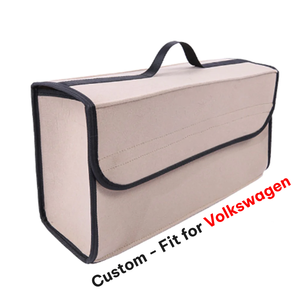 Soft Felt Car Bag Organizer, Custom-Fit For Volkswagen, Folding Car Storage Box Non Slip Fireproof Car Trunk Organizer DLMY236 - Delicate Leather