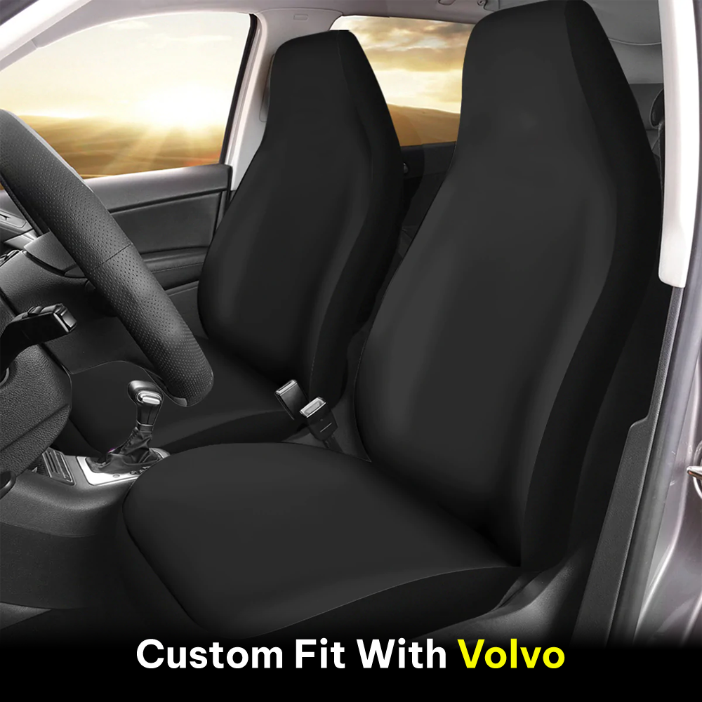 Car Seat Covers, Custom-Fit For Volvo, Car Bucket Seat Protection Airbag Compatible 2 PCS, Car Accessories DLOV249 - Delicate Leather