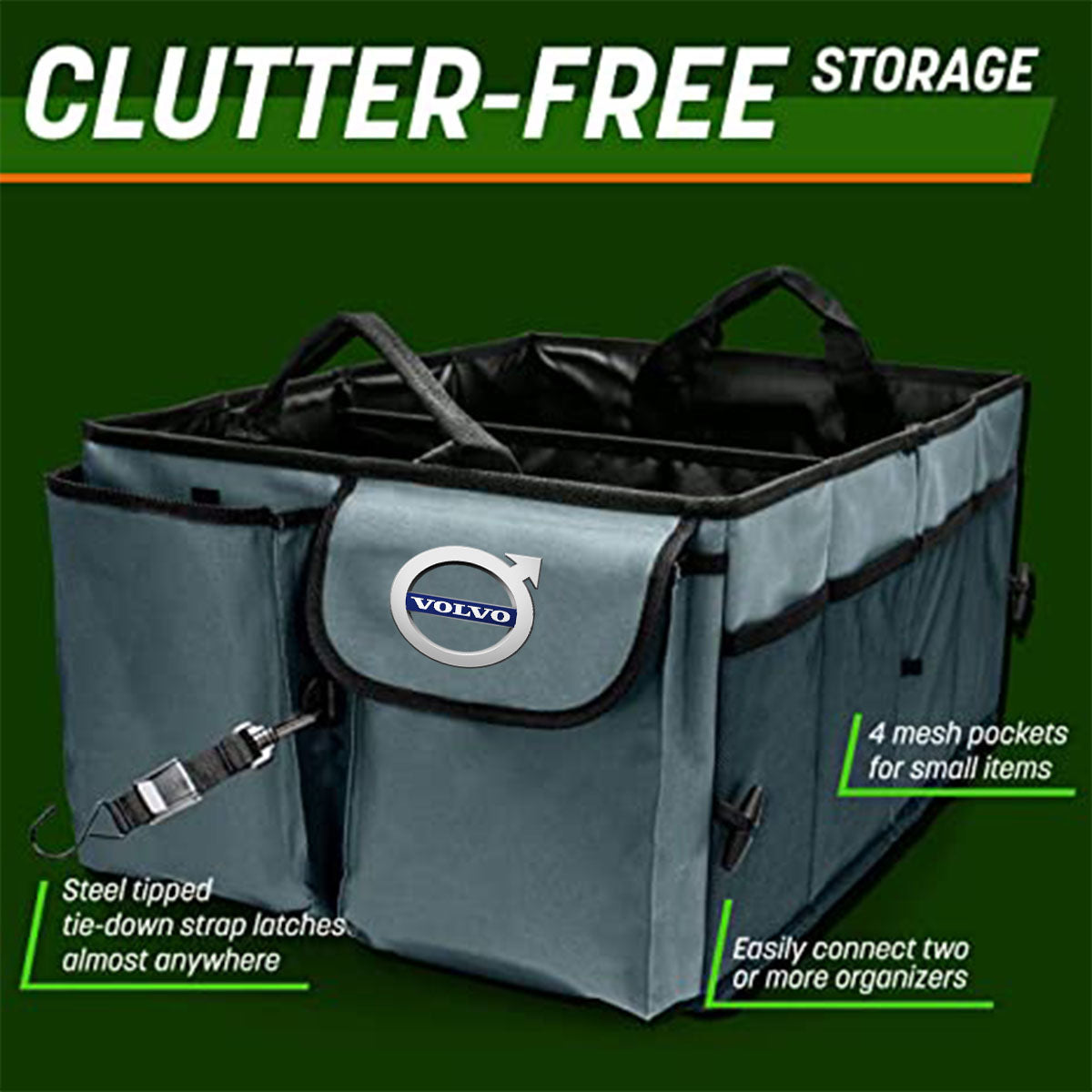 Car Trunk Organizer - Collapsible, Custom fit for All Cars, Multi-Compartment Automotive SUV Car Organizer for Storage w/ Adjustable Straps - Car Accessories for Women and Men MY12993 - Delicate Leather