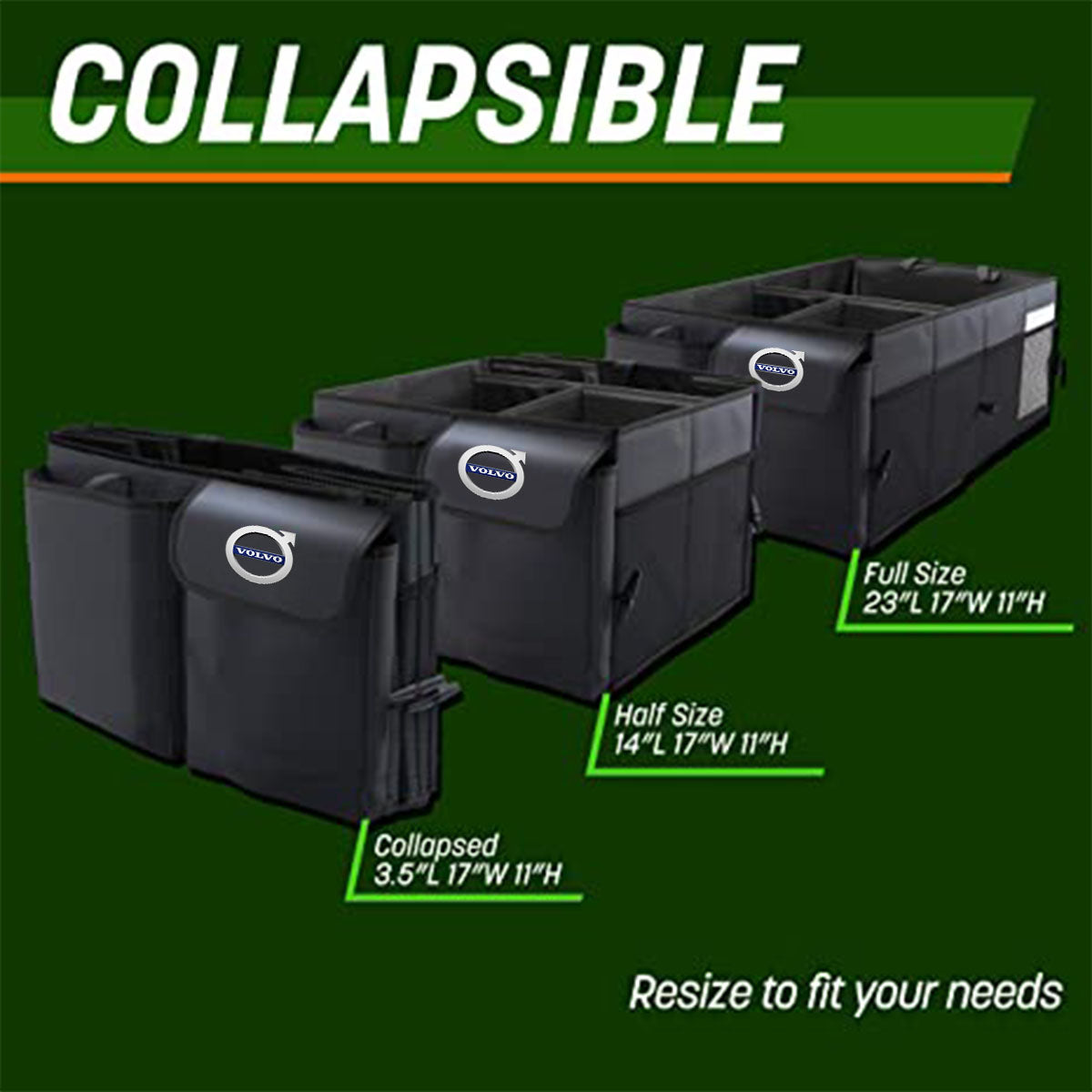 Car Trunk Organizer - Collapsible, Custom fit for All Cars, Multi-Compartment Automotive SUV Car Organizer for Storage w/ Adjustable Straps - Car Accessories for Women and Men MY12993 - Delicate Leather