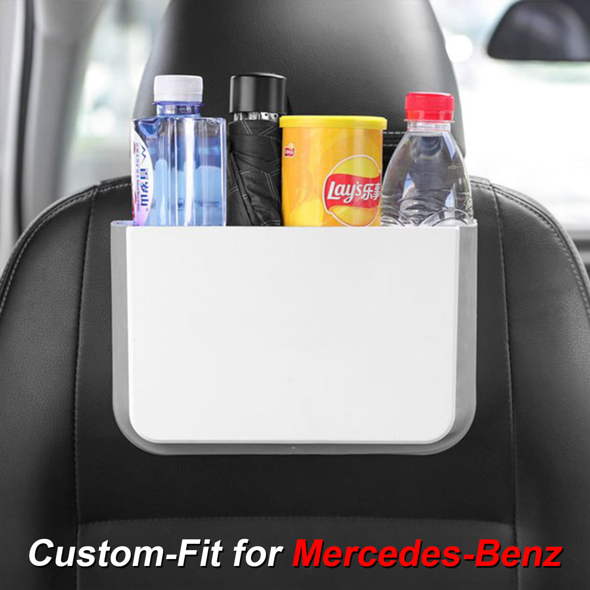 Hanging Waterproof Car Trash can-Foldable, Custom-Fit For Mercedes-Benz, Waterproof, Equipped with Cup Holders and Trays DLMB251