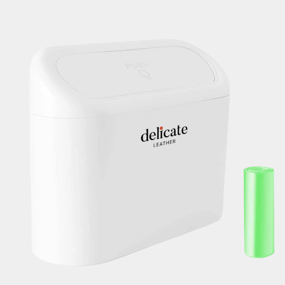 Delicate Leather Mini Car Accessories with Lid and Trash Bag, Cute Car Organizer Bin, Small Garbage Can for Storage and Organization, Car Accessories - Delicate Leather