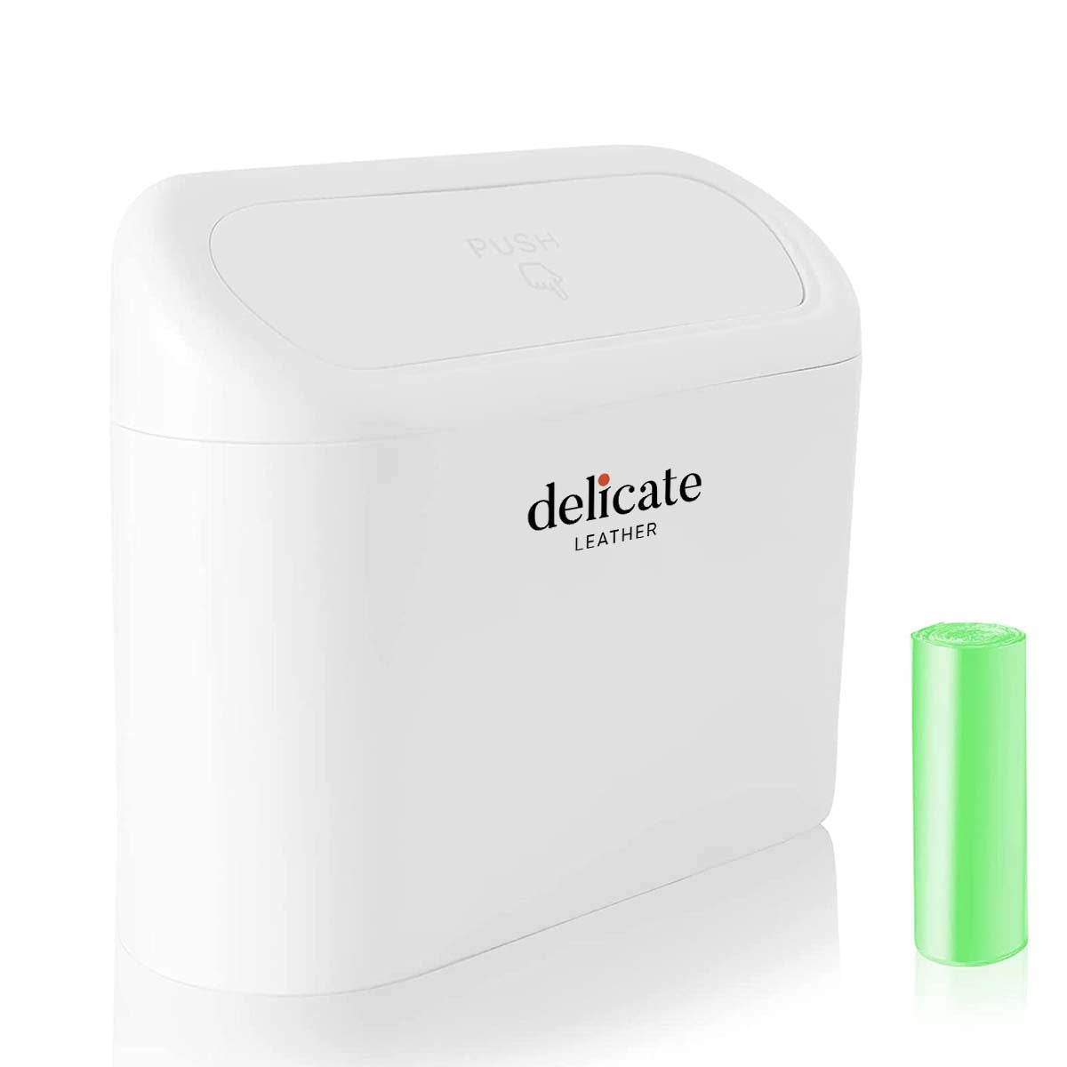 Delicate Leather Car Trash Can, Custom For Cars, Mini Car Accessories with Lid and Trash Bag, Cute Car Organizer Bin, Small Garbage Can for Storage and Organization, Car Accessories PE11996 - Delicate Leather