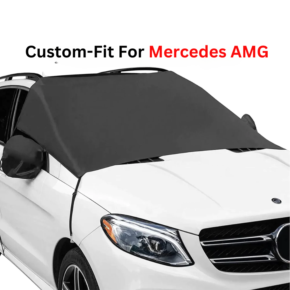 Car Windshield Snow Cover, Custom-Fit For Car, Large Windshield Cover for Ice and Snow Frost with Removable Mirror Cover Protector, Wiper Front Window Protects Windproof UV Sunshade Cover DLLM235 - Delicate Leather