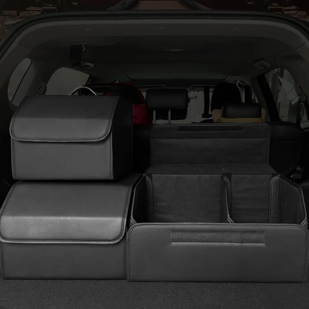 Folding Car Trunk Organizer – Waterproof PU Leather Storage Box - Delicate Leather