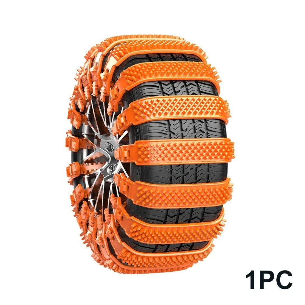 Snow Chain Tire Chain 10/1 PCS Urethane Set - Wheel Ties Belts for Car Tires - Winter Anti-Slip Chain - Anti-Skid Snow Emergency - Delicate Leather